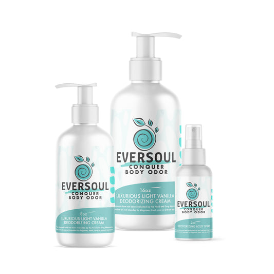 Eversoul Solutions® Deodorizing 24oz Body Cream + 2oz Body Spray Package